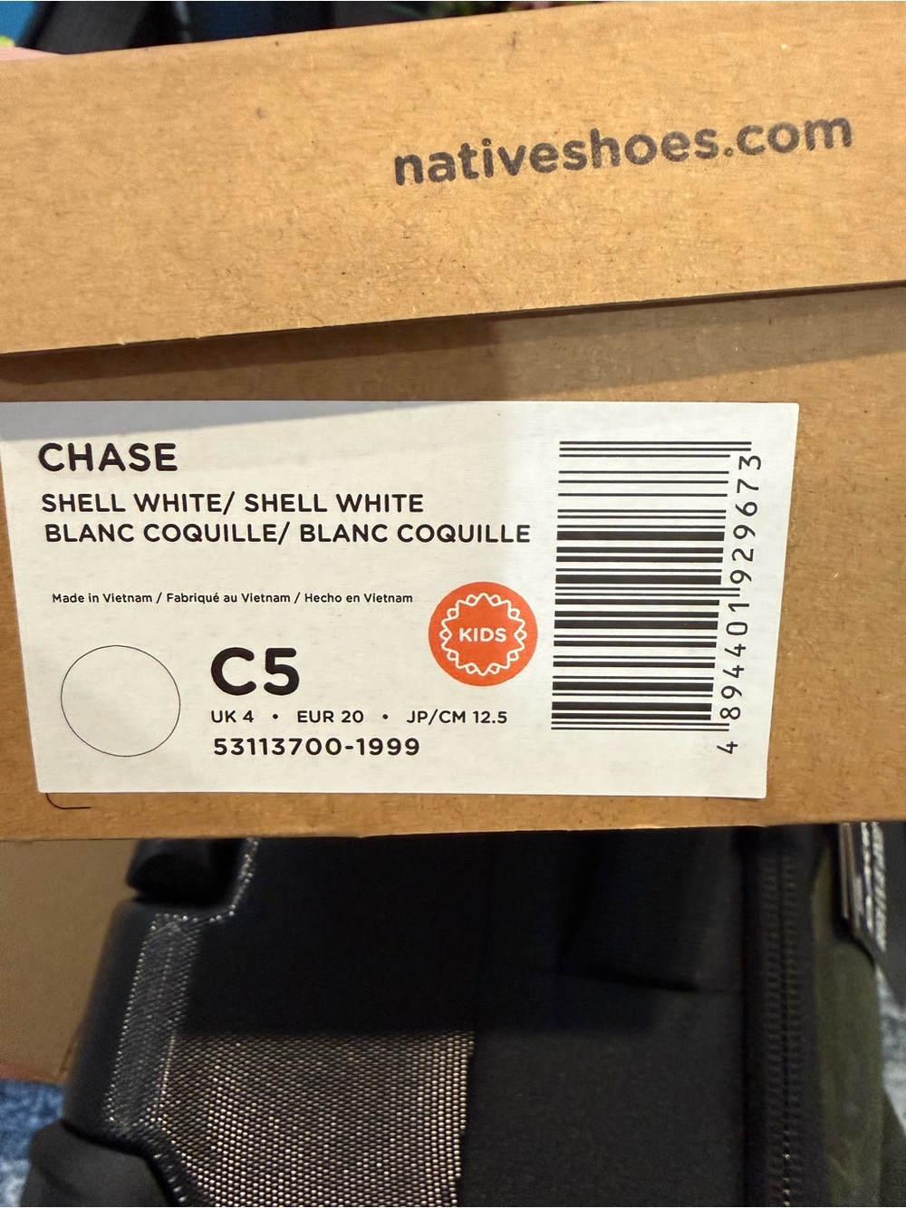Native toddler sandals in Shell White